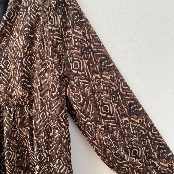 Boho Print Long Sleeve Midi Dress - Picture 4 of 5